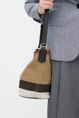 Burberry Brown & Multi Canvas Nova Check Mini Ashby Bucket Bag