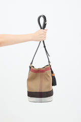 Burberry Brown & Multi Canvas Nova Check Mini Ashby Bucket Bag