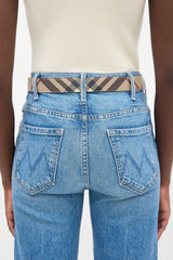 Burberry Brown & Multicolour Leather Nova Check Reversible Belt