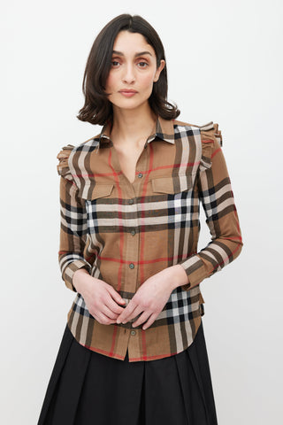 Burberry Brown & Multicolour Nova Check Shirt