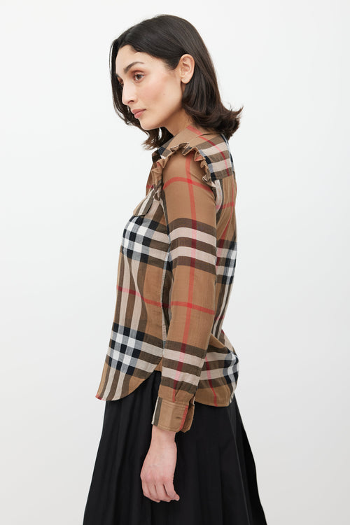 Burberry Brown & Multicolour Nova Check Shirt