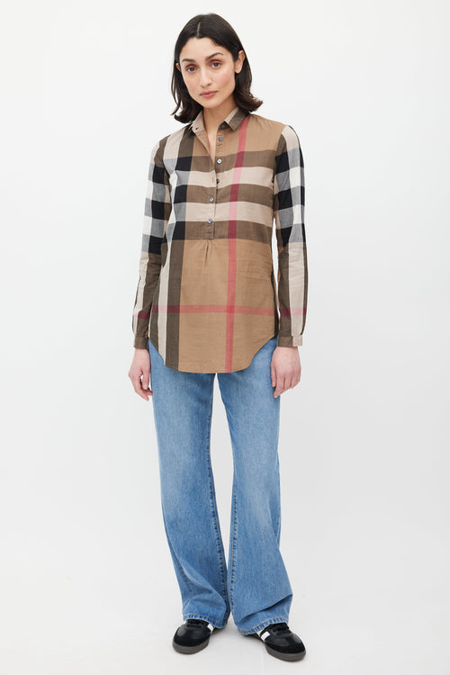 Burberry Brown & Multicolour Nova Check Top