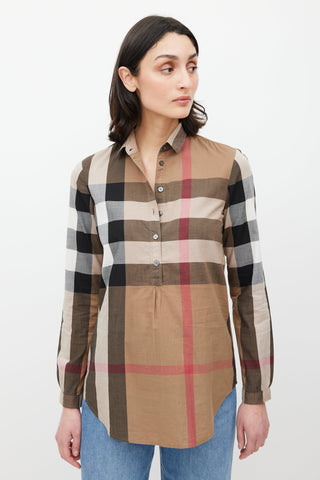 Burberry Brown & Multicolour Nova Check Top