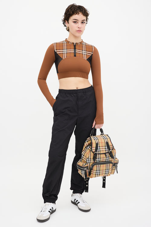 Burberry Brown & Multicolour Nova Check Backpack