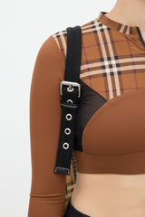 Burberry Brown & Multicolour Nova Check Backpack
