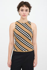 Burberry Brown & Multicolour Striped Tank Top