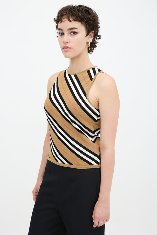 Burberry Brown & Multicolour Striped Tank Top