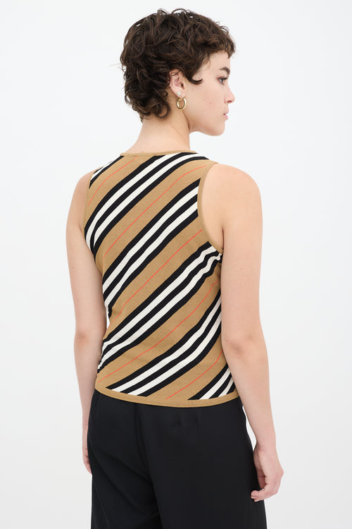 Burberry Brown & Multicolour Striped Tank Top