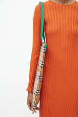 Burberry Brown Nova Check Coated Tote Bag