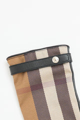 Burberry Canvas & Leather Check Gloves