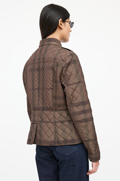 Burberry Nylon Quilted Plaid Jacket