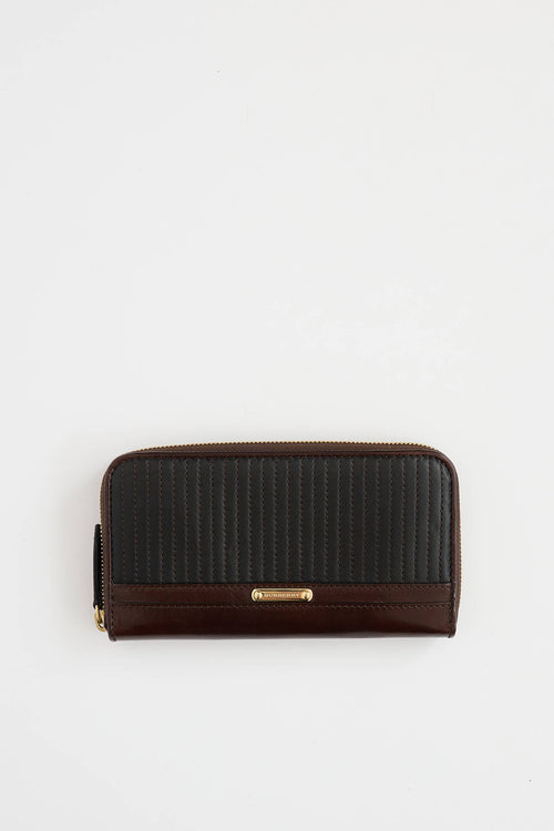 Burberry Leather Full Zip Wallet