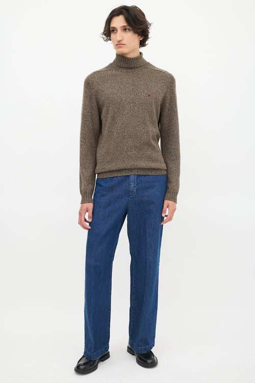 Burberry Brown Wool Turtleneck Sweater