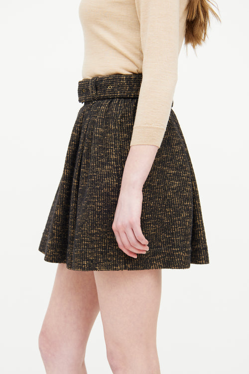 Burberry Brit Brown & Black Wool Blend Skirt