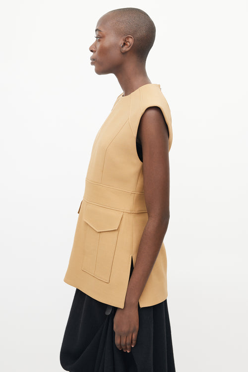 Burberry Brown Wool & Silk Structured Vest