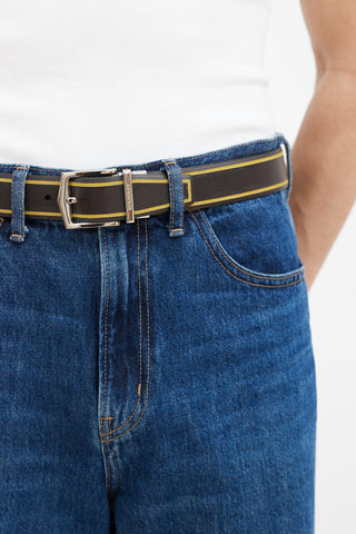 Burberry Brown & Yellow Reversible Belt
