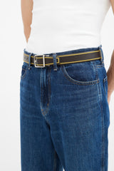 Burberry Brown & Yellow Reversible Belt