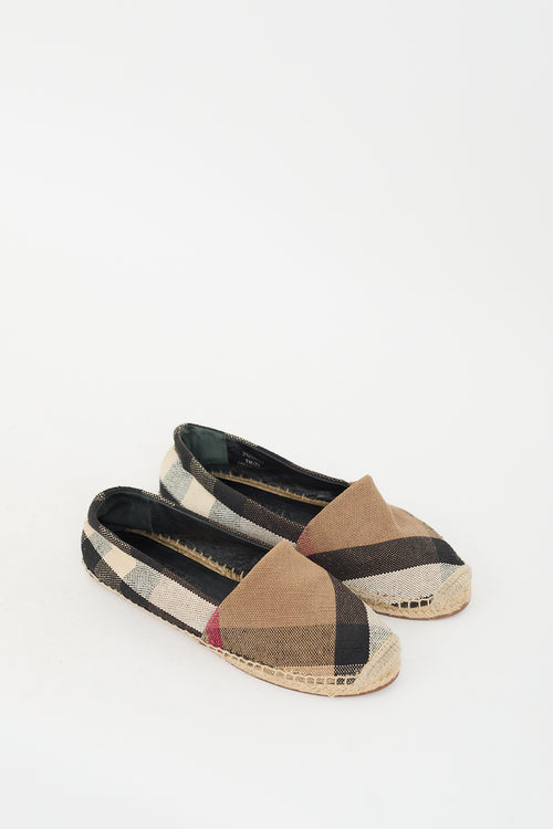 Burberry Brown & Multi Nova Check Espadrille Sneaker