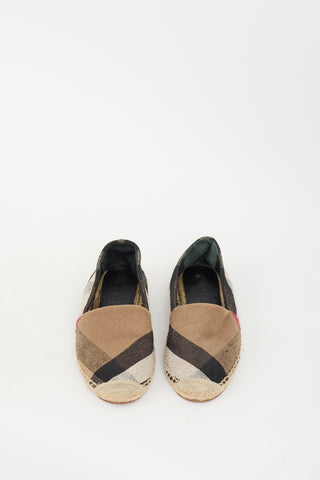 Burberry Brown & Multi Nova Check Espadrille Sneaker