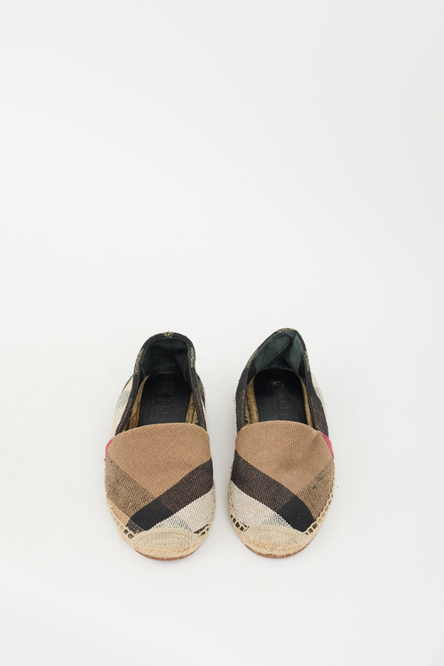 Burberry Brown & Multi Nova Check Espadrille Sneaker