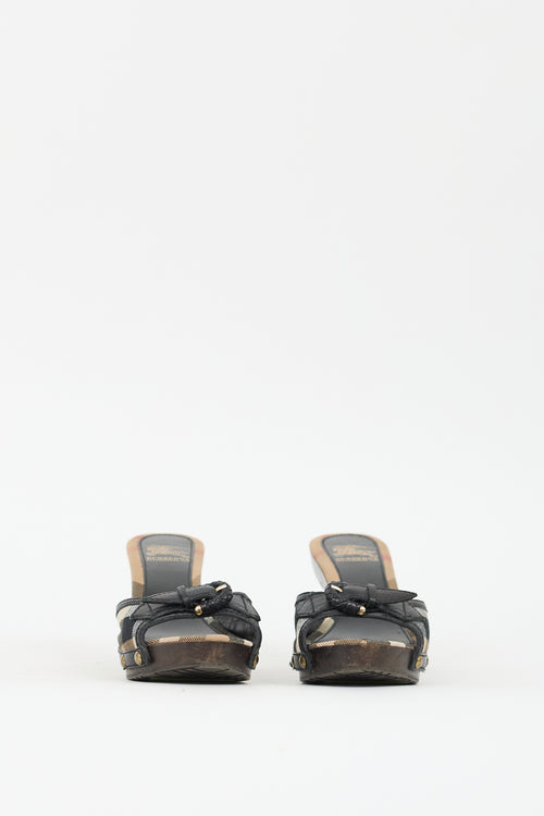 Burberry Brown & Multi Nova Check Heeled Sandal