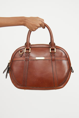 Burberry Brown Bridle Orchard Bowling Bag