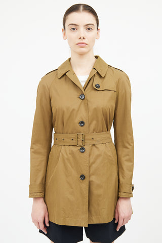 Burberry Brown Button Up Trench Coat