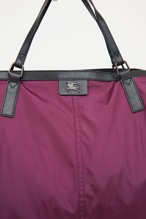 Burberry Purple Nylon Buckleigh Tote Bag