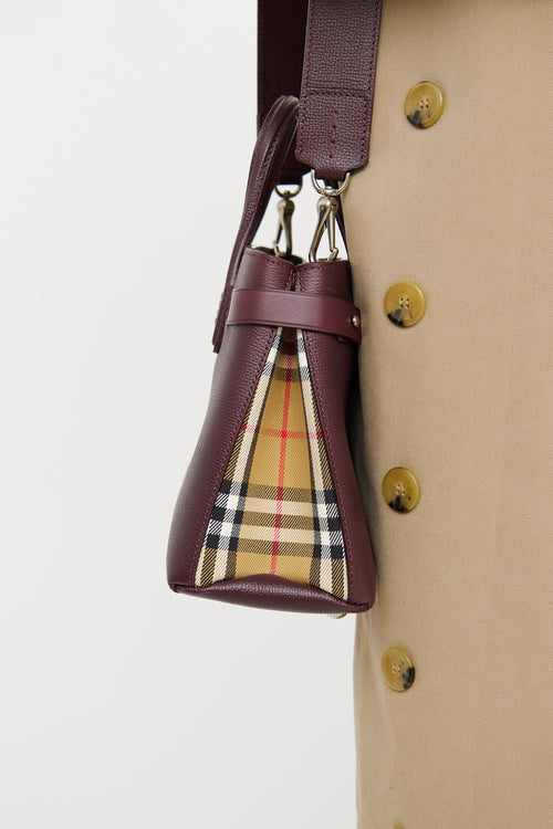 Burberry Mahogany Red Leather Banner Bag