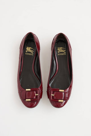 Burberry Patent Qulited Flat
