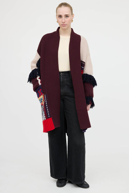Burberry Fringe Knit Cardigan