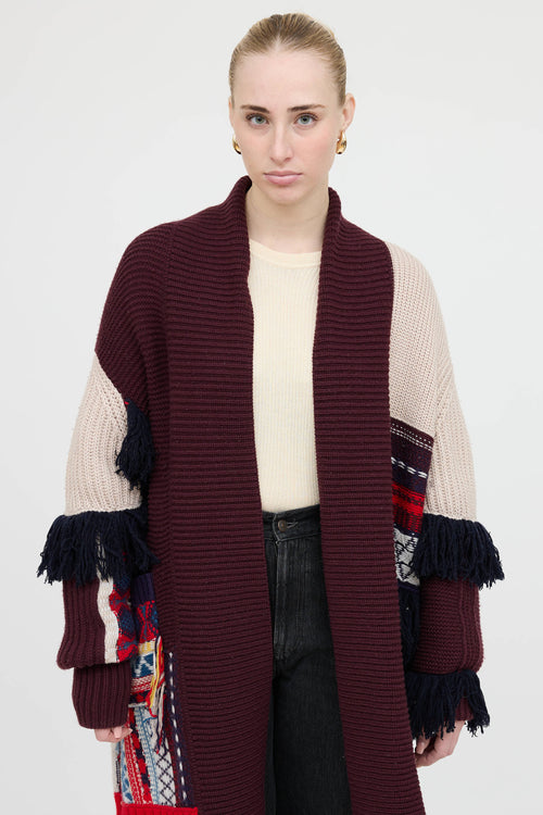 Burberry Fringe Knit Cardigan
