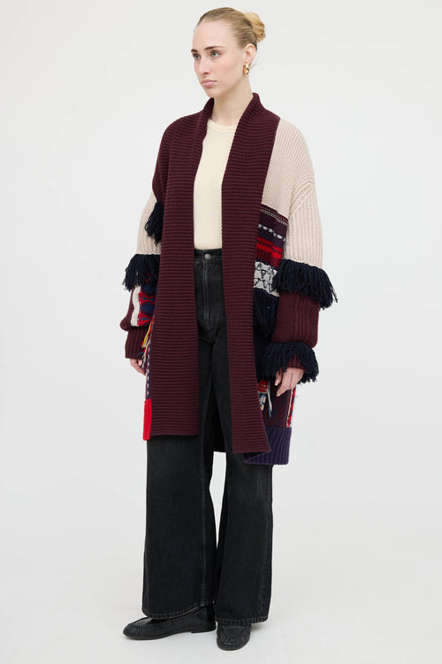 Burberry Fringe Knit Cardigan