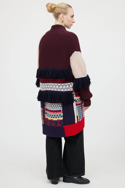 Burberry Fringe Knit Cardigan