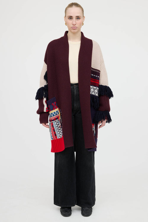 Burberry Fringe Knit Cardigan