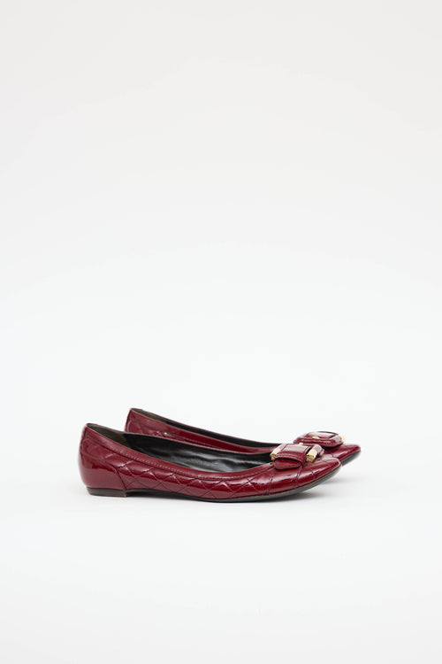 Burberry Patent Qulited Flat