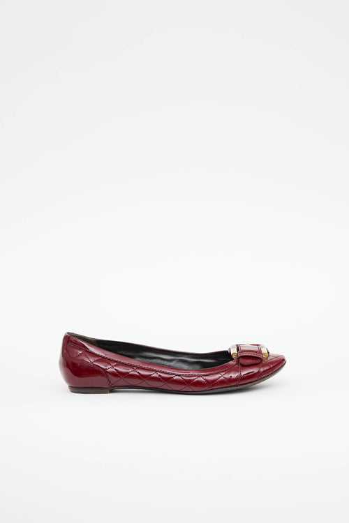 Burberry Patent Qulited Flat