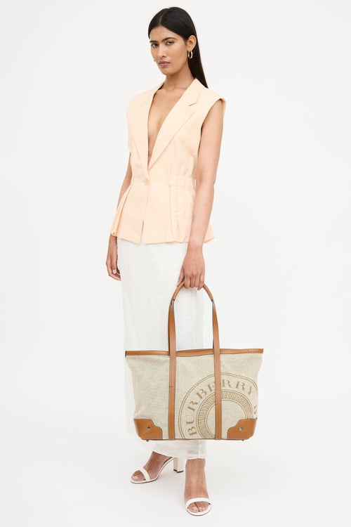 Burberry Patterson Canvas Logo Tote