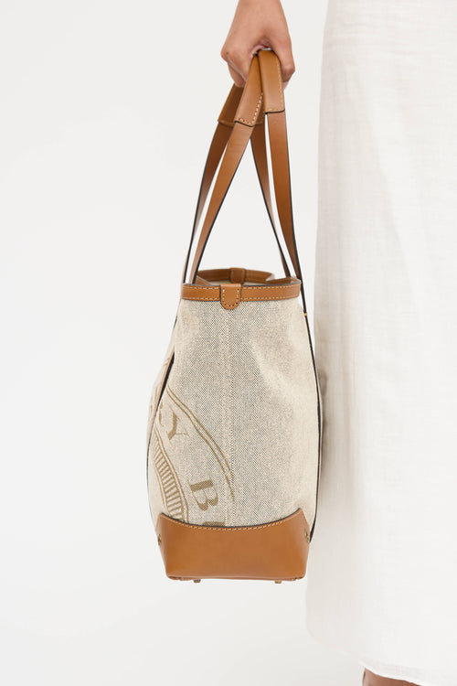 Burberry Patterson Canvas Logo Tote