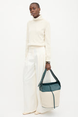 Burberry Canvas & Leather Large Bucket Bag