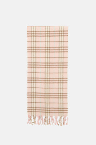 Burberry Cashmere Check Fringe Scarf