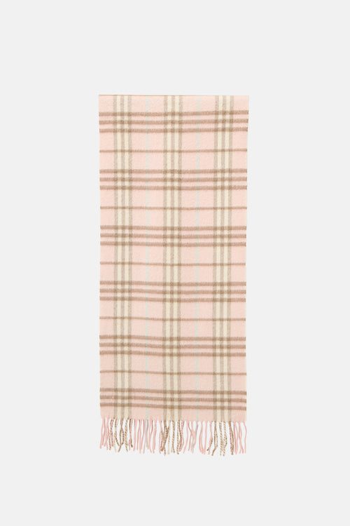 Burberry Cashmere Check Fringe Scarf