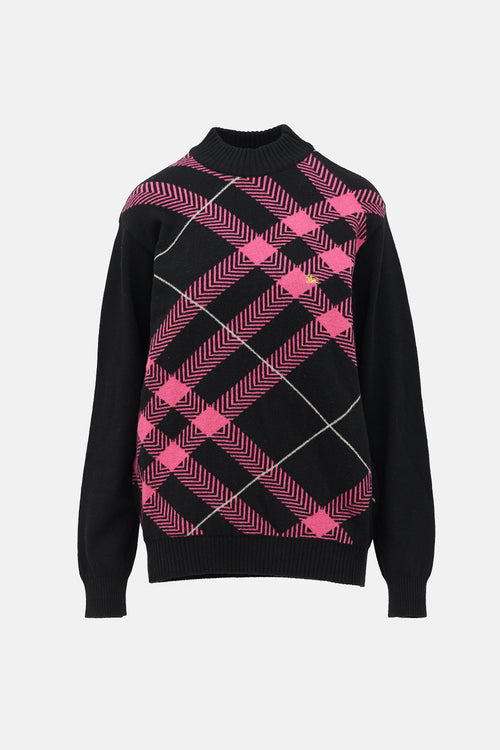 Burberry Check Crewneck Sweater