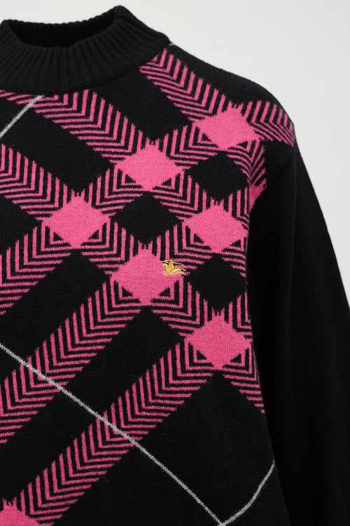 Burberry Check Crewneck Sweater