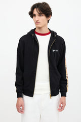 Burberry Check Panel Logo Hoodie