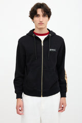 Burberry Check Panel Logo Hoodie