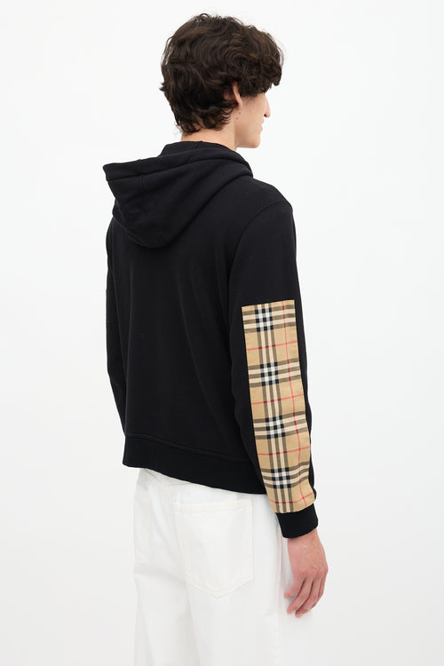 Burberry Check Panel Logo Hoodie