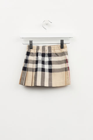Burberry Nova Check Pleated Skirt