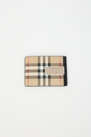 Burberry Check Clip Card Holder