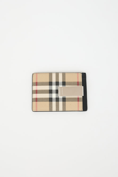 Burberry Check Clip Card Holder